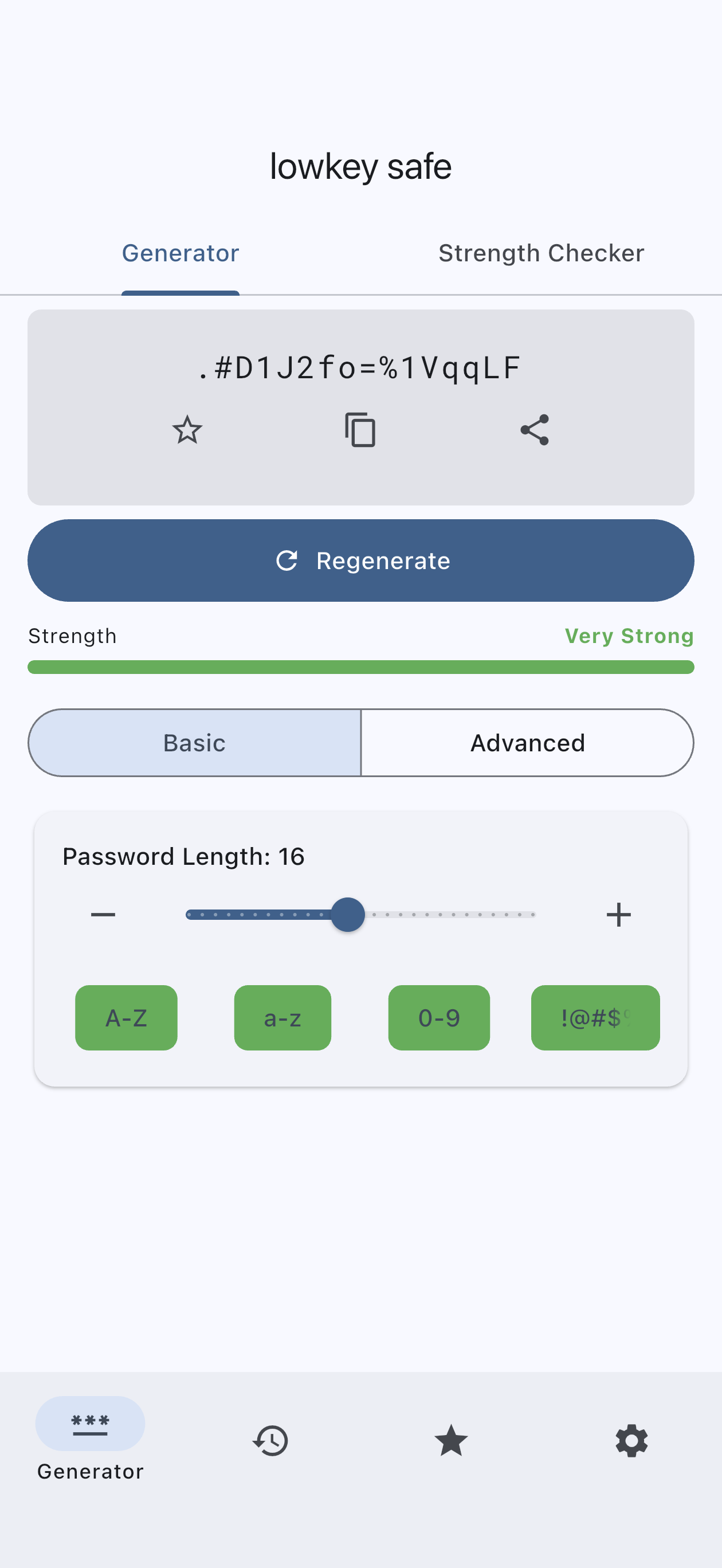 lowkey safe password generator with strength meter